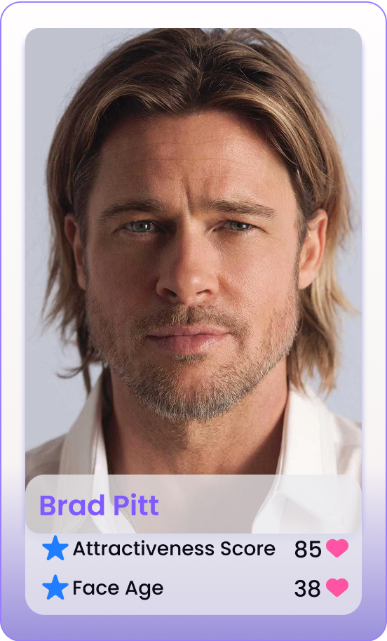 Brad Pitt AI attractiveness rating example