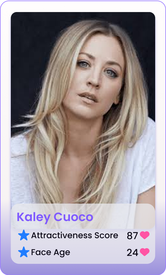Kaley Cuoco AI attractiveness rating example