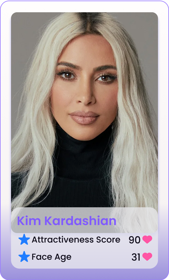 Kim Kardashian AI attractiveness rating example